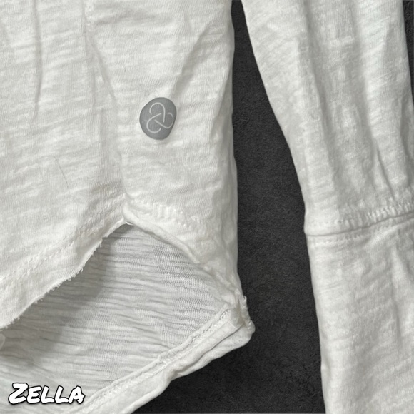Zella Relaxed Washed 2.0 Long Sleeve Slub Tee - White - Picture 3 of 6
